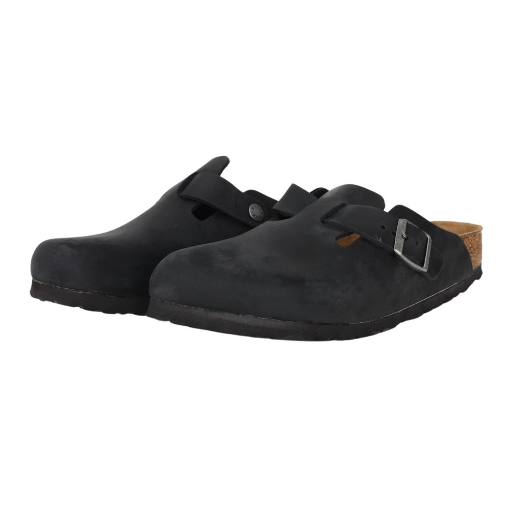 Birkenstock Boston BS Black Leather Size 37, US Women's 6, Men's 4 Regular Fit - Picture 10 of 11